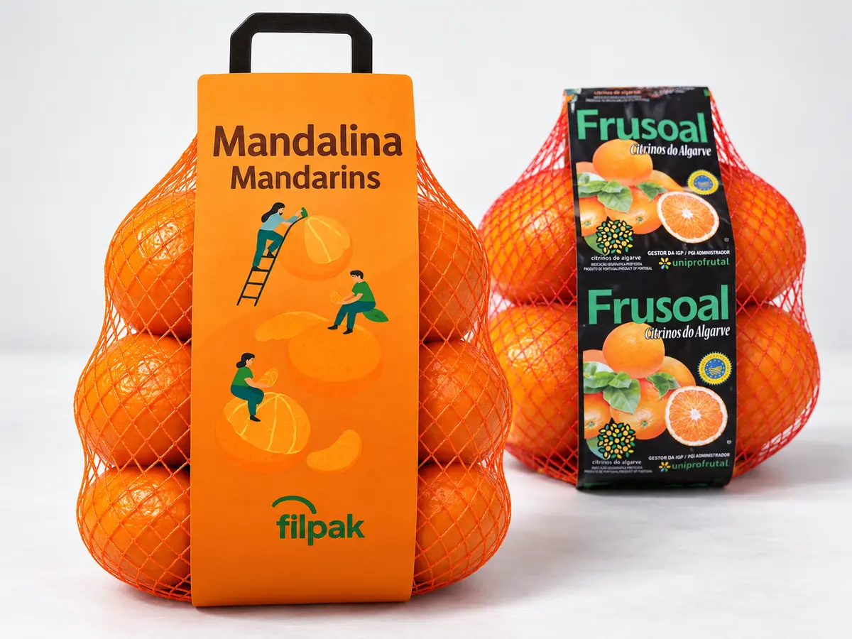 Filpak portakal filesi ile paketlenmiş narenciye ürünleri